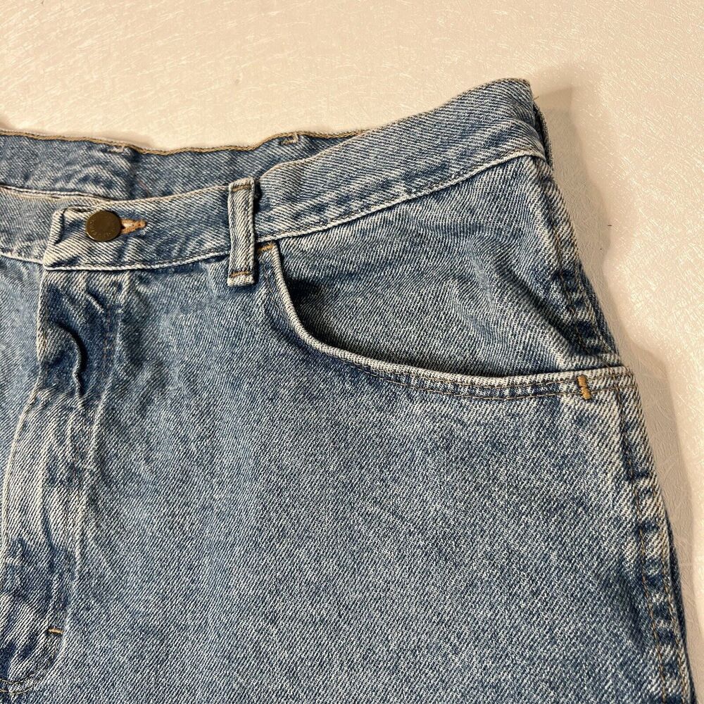Vtg Wrangler Mens Shorts 38 Blue Denim Jean Work Workwear Inseam 9.5 Made In USA - Picture 6 of 10